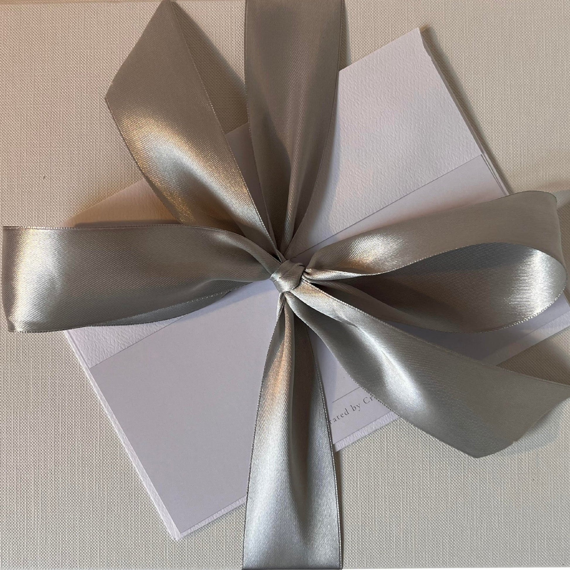 Hope in Grief silver satin bow